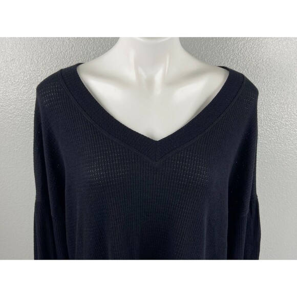 Andree Women 1X Black Sweater Long Sleeve Lightweight Casual NWT - Picture 2 of 9
